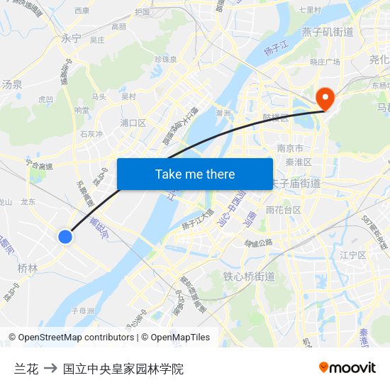 兰花 to 国立中央皇家园林学院 map