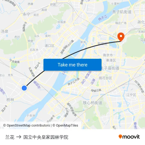 兰花 to 国立中央皇家园林学院 map