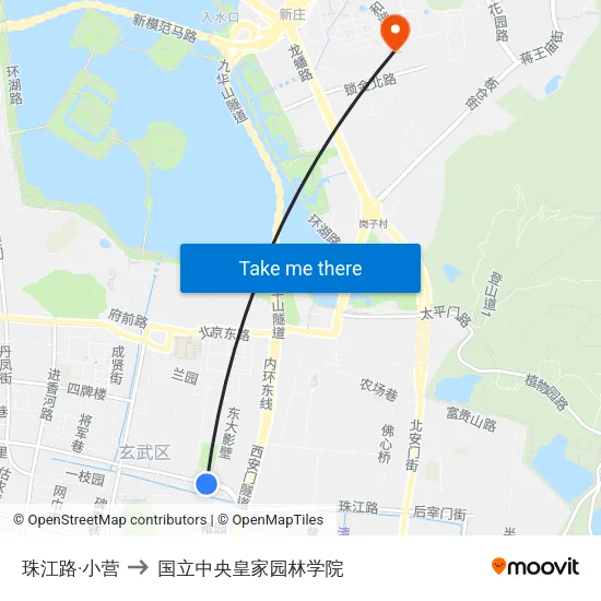 珠江路·小营 to 国立中央皇家园林学院 map