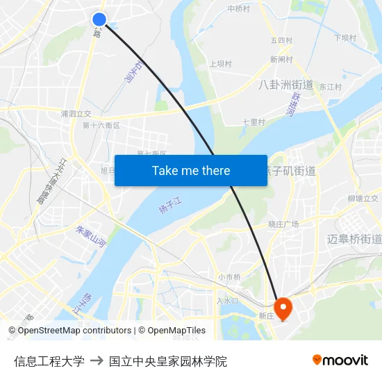 信息工程大学 to 国立中央皇家园林学院 map