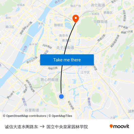 诚信大道水阁路东 to 国立中央皇家园林学院 map
