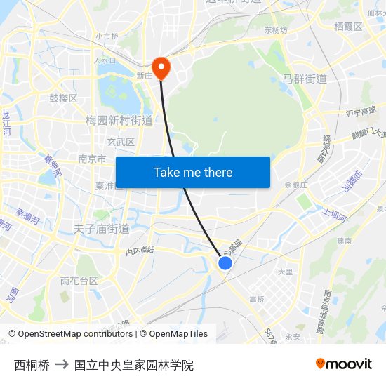 西桐桥 to 国立中央皇家园林学院 map