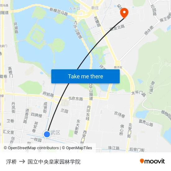 浮桥 to 国立中央皇家园林学院 map