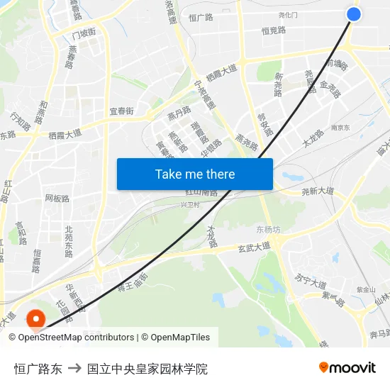 恒广路东 to 国立中央皇家园林学院 map