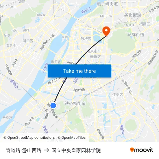管道路·岱山西路 to 国立中央皇家园林学院 map