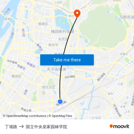 丁墙路 to 国立中央皇家园林学院 map