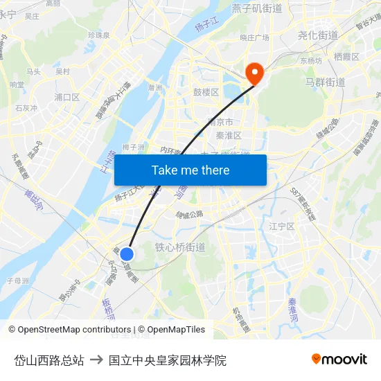 岱山西路总站 to 国立中央皇家园林学院 map