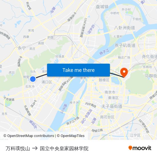 万科璞悦山 to 国立中央皇家园林学院 map