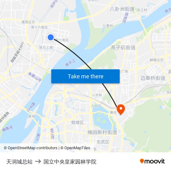 天润城总站 to 国立中央皇家园林学院 map