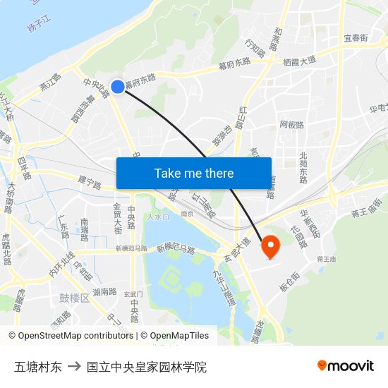 五塘村东 to 国立中央皇家园林学院 map
