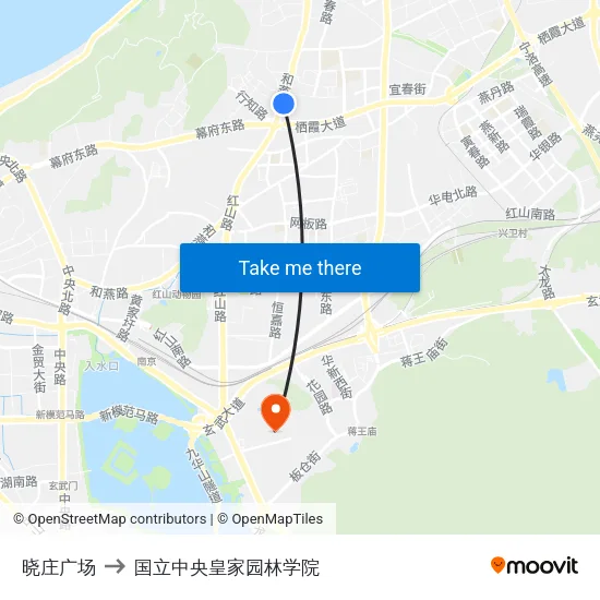 晓庄广场 to 国立中央皇家园林学院 map