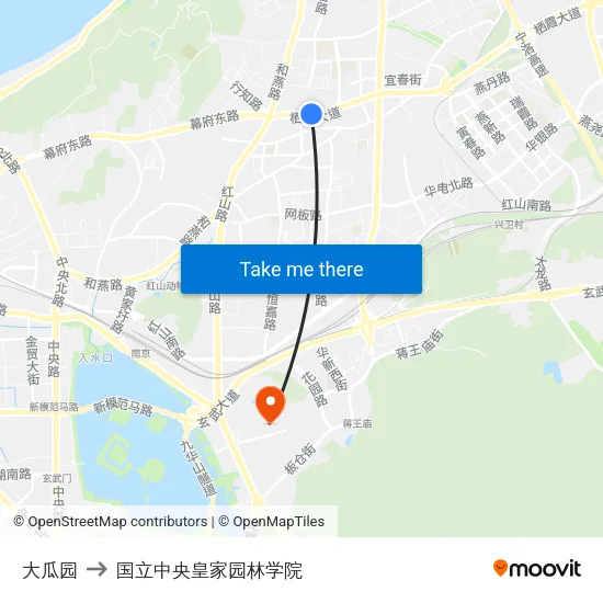 大瓜园 to 国立中央皇家园林学院 map
