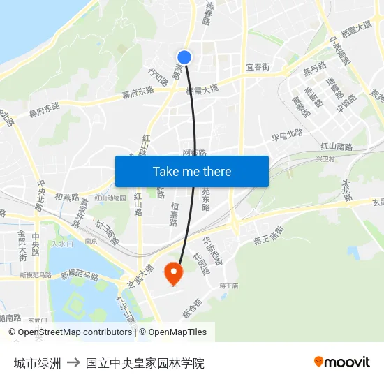 城市绿洲 to 国立中央皇家园林学院 map