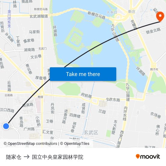 随家仓 to 国立中央皇家园林学院 map