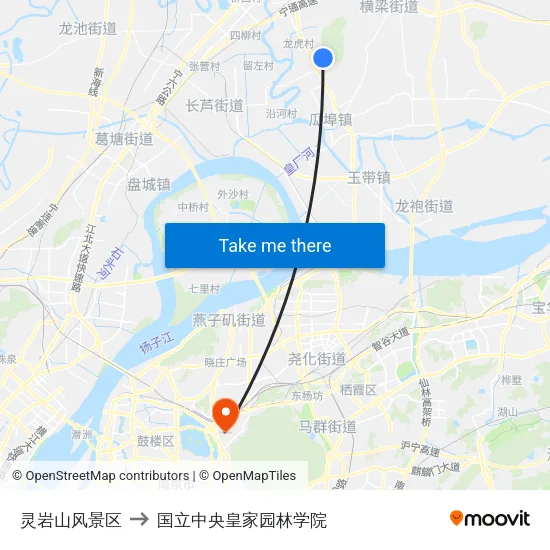 灵岩山风景区 to 国立中央皇家园林学院 map