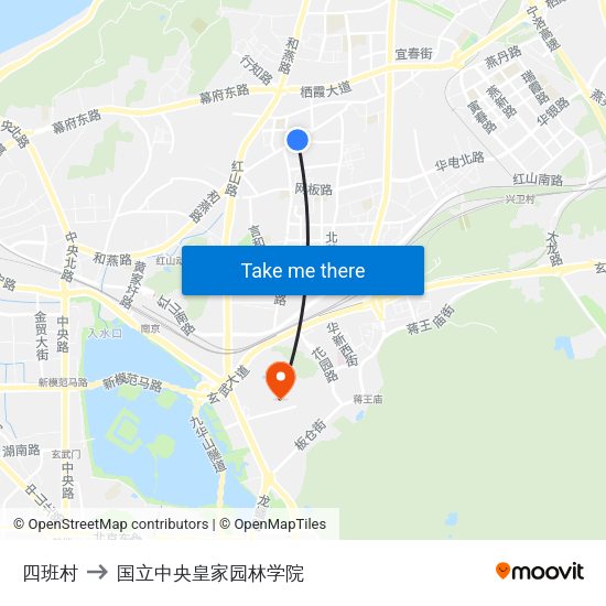 四班村 to 国立中央皇家园林学院 map