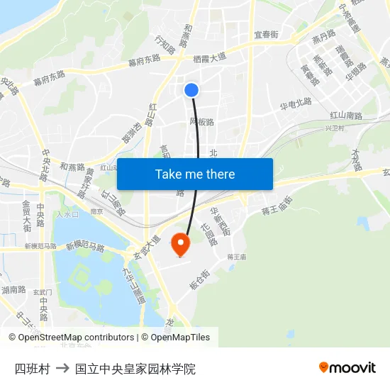 四班村 to 国立中央皇家园林学院 map