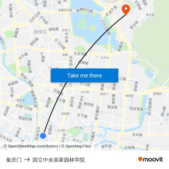 集庆门 to 国立中央皇家园林学院 map