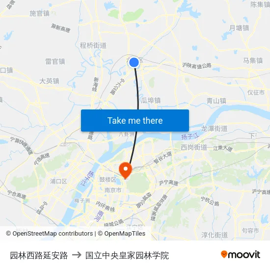 园林西路延安路 to 国立中央皇家园林学院 map