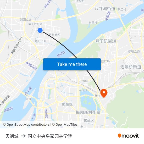 天润城 to 国立中央皇家园林学院 map