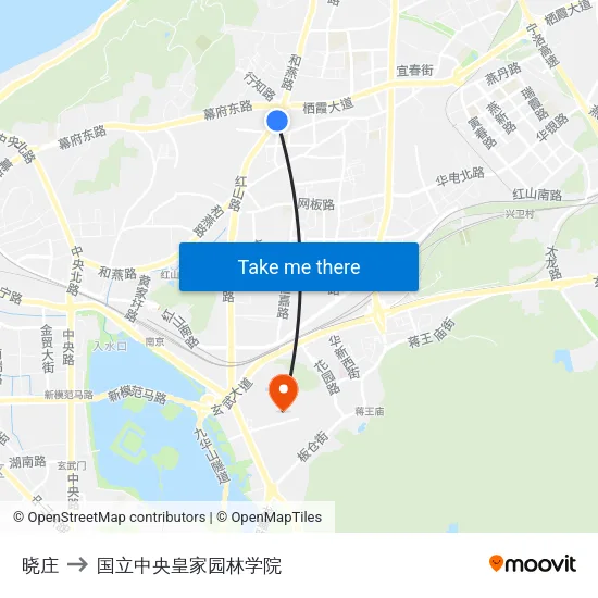 晓庄 to 国立中央皇家园林学院 map