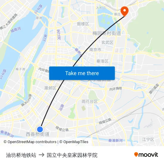 油坊桥地铁站 to 国立中央皇家园林学院 map
