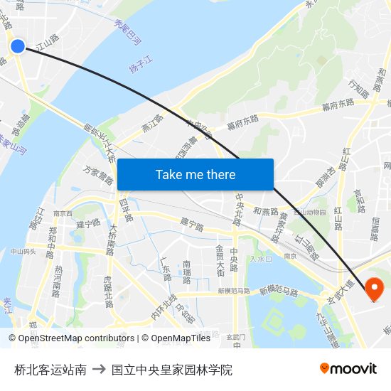 桥北客运站南 to 国立中央皇家园林学院 map