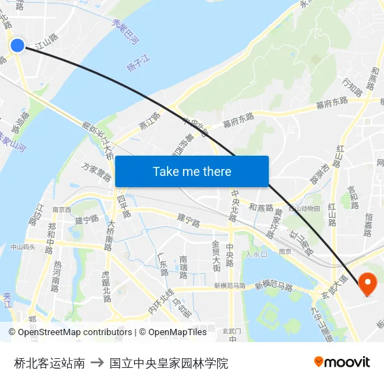 桥北客运站南 to 国立中央皇家园林学院 map