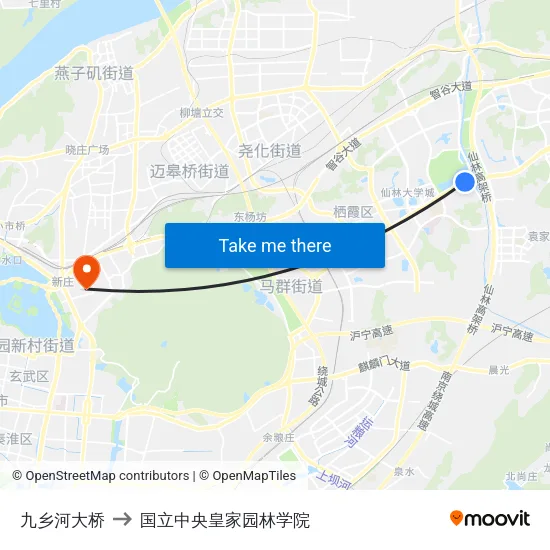 九乡河大桥 to 国立中央皇家园林学院 map