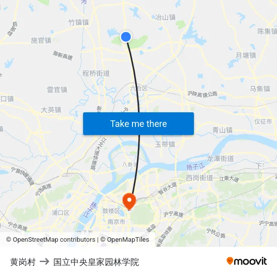 黄岗村 to 国立中央皇家园林学院 map