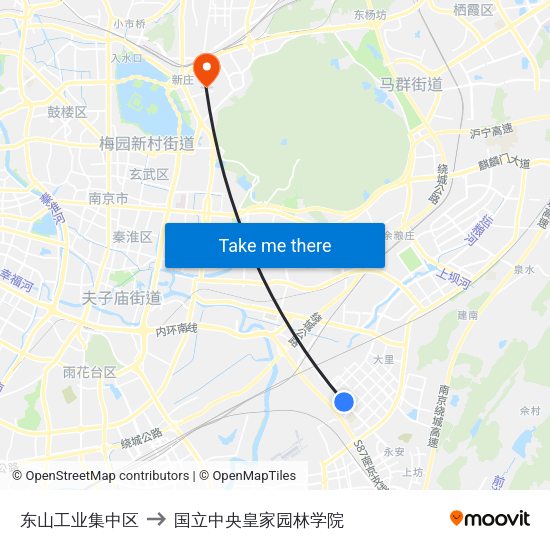 东山工业集中区 to 国立中央皇家园林学院 map