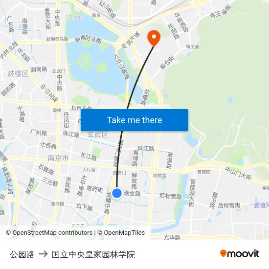 公园路 to 国立中央皇家园林学院 map