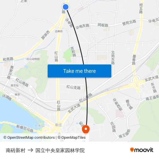 南砖新村 to 国立中央皇家园林学院 map