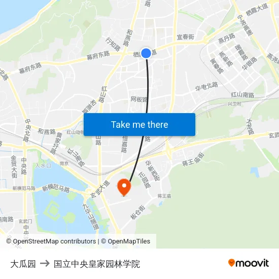 大瓜园 to 国立中央皇家园林学院 map