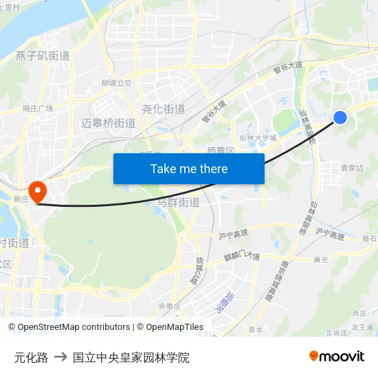 元化路 to 国立中央皇家园林学院 map