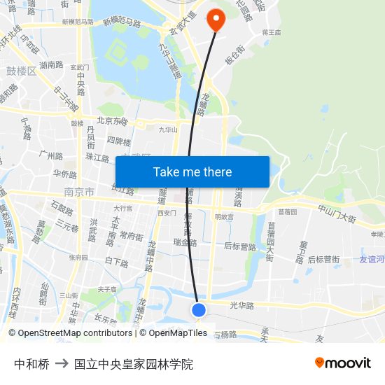 中和桥 to 国立中央皇家园林学院 map