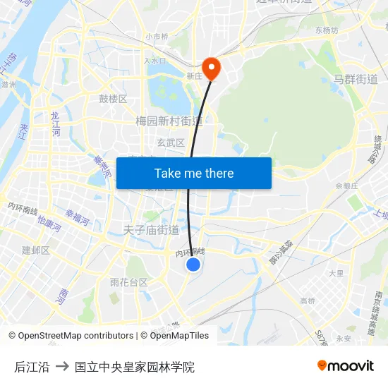 后江沿 to 国立中央皇家园林学院 map