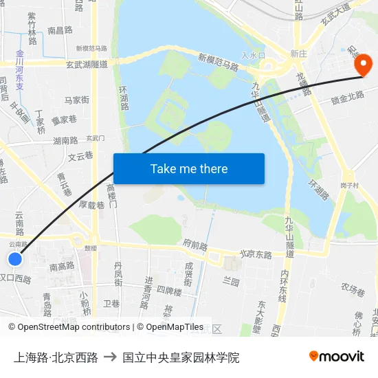 上海路·北京西路 to 国立中央皇家园林学院 map