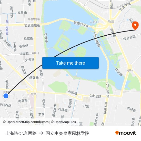 上海路·北京西路 to 国立中央皇家园林学院 map