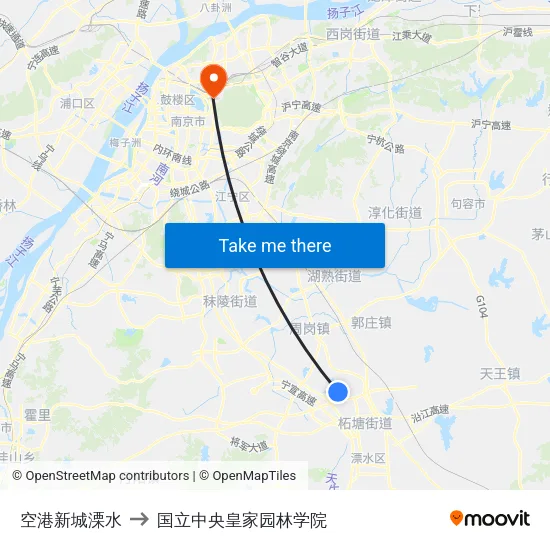 空港新城溧水 to 国立中央皇家园林学院 map