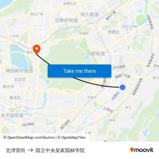 北湾营街 to 国立中央皇家园林学院 map
