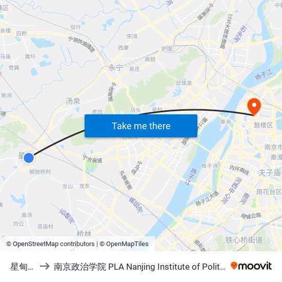 星甸街 to 南京政治学院 PLA Nanjing Institute of Politics map