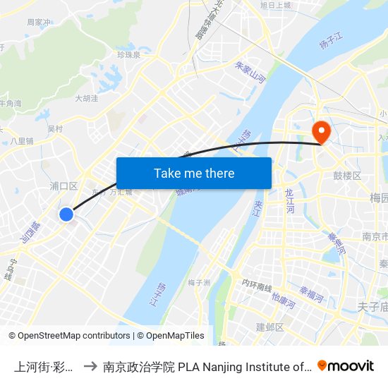 上河街·彩虹桥 to 南京政治学院 PLA Nanjing Institute of Politics map