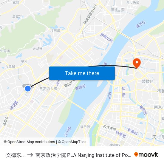 文德东路 to 南京政治学院 PLA Nanjing Institute of Politics map