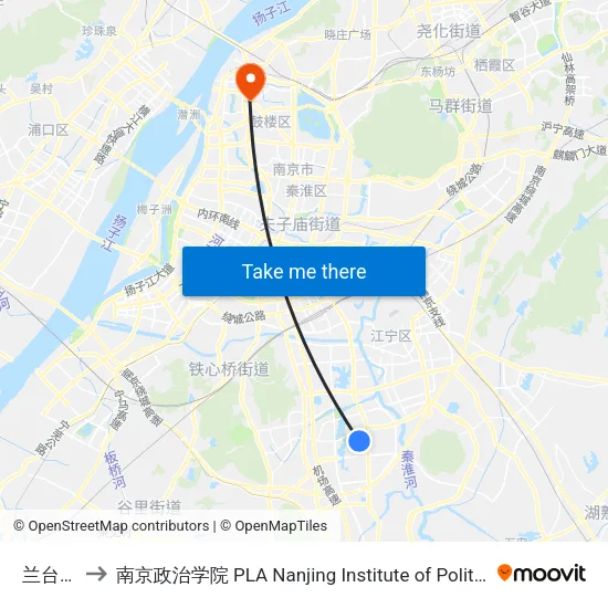 兰台街 to 南京政治学院 PLA Nanjing Institute of Politics map