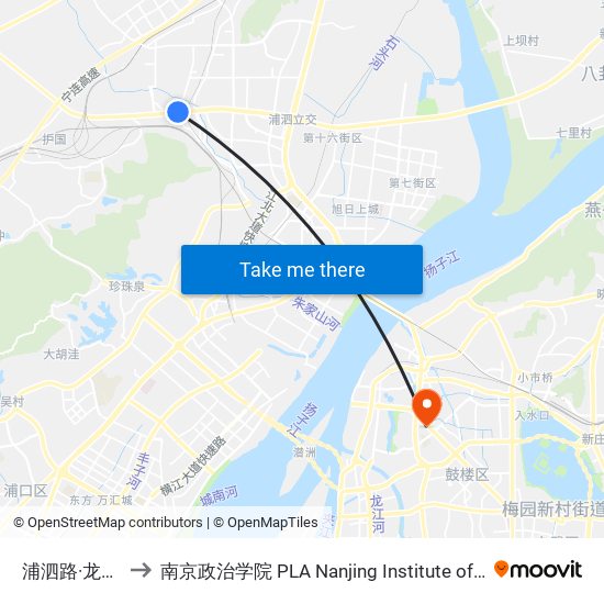浦泗路·龙泰路 to 南京政治学院 PLA Nanjing Institute of Politics map
