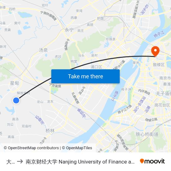 大宣 to 南京财经大学 Nanjing University of Finance and Economics map