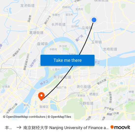 丰林南 to 南京财经大学 Nanjing University of Finance and Economics map