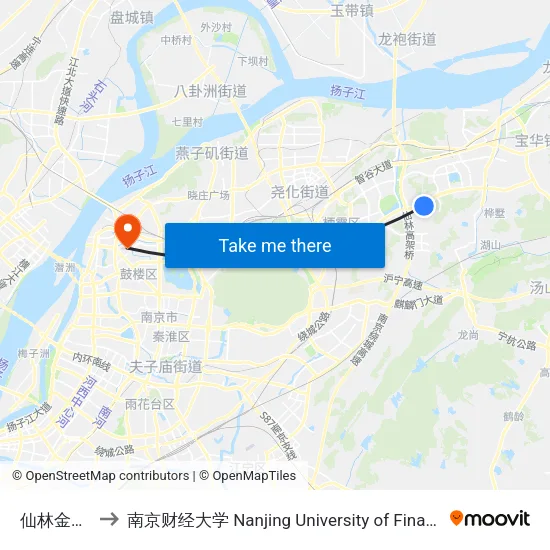 仙林金陵小学 to 南京财经大学 Nanjing University of Finance and Economics map