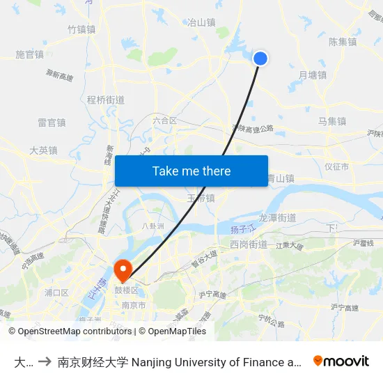 大潘 to 南京财经大学 Nanjing University of Finance and Economics map